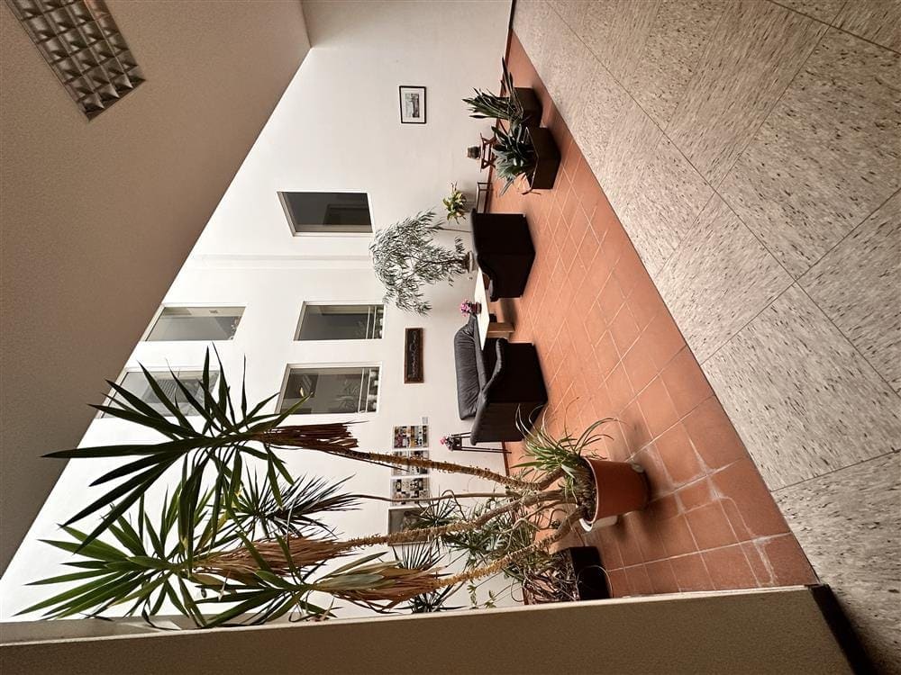 Innenraumansicht eines Warte- oder Aufenthaltsraums bei GSG - Wohnungsbaugesellschaft Delmenhorst mbH, mit Pflanzen, bequemen Sitzgelegenheiten und freundlicher Atmosphäre.